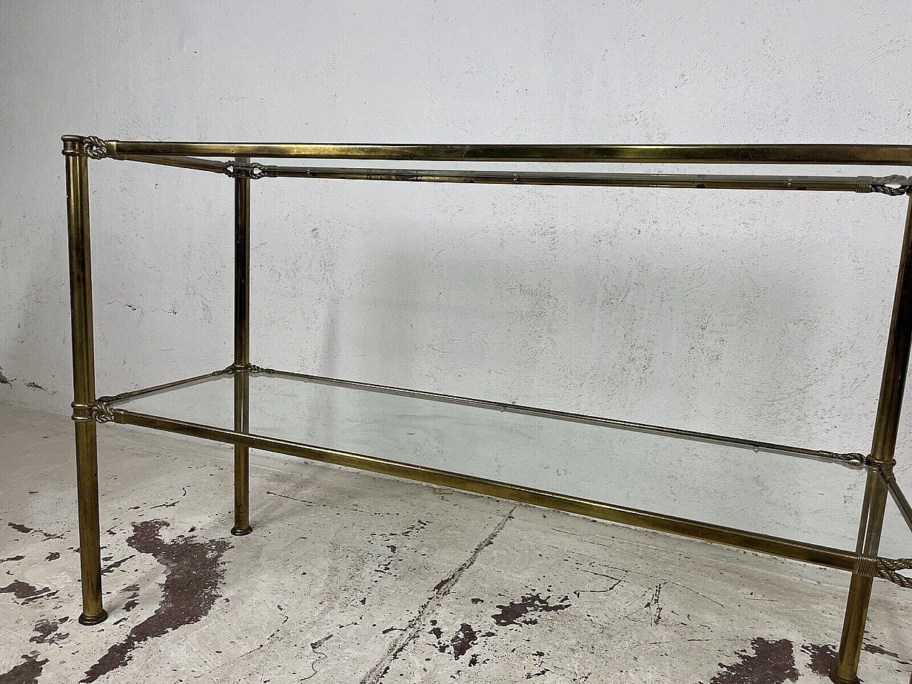 Brass and glass console by Banci Firenze, 1970s 11