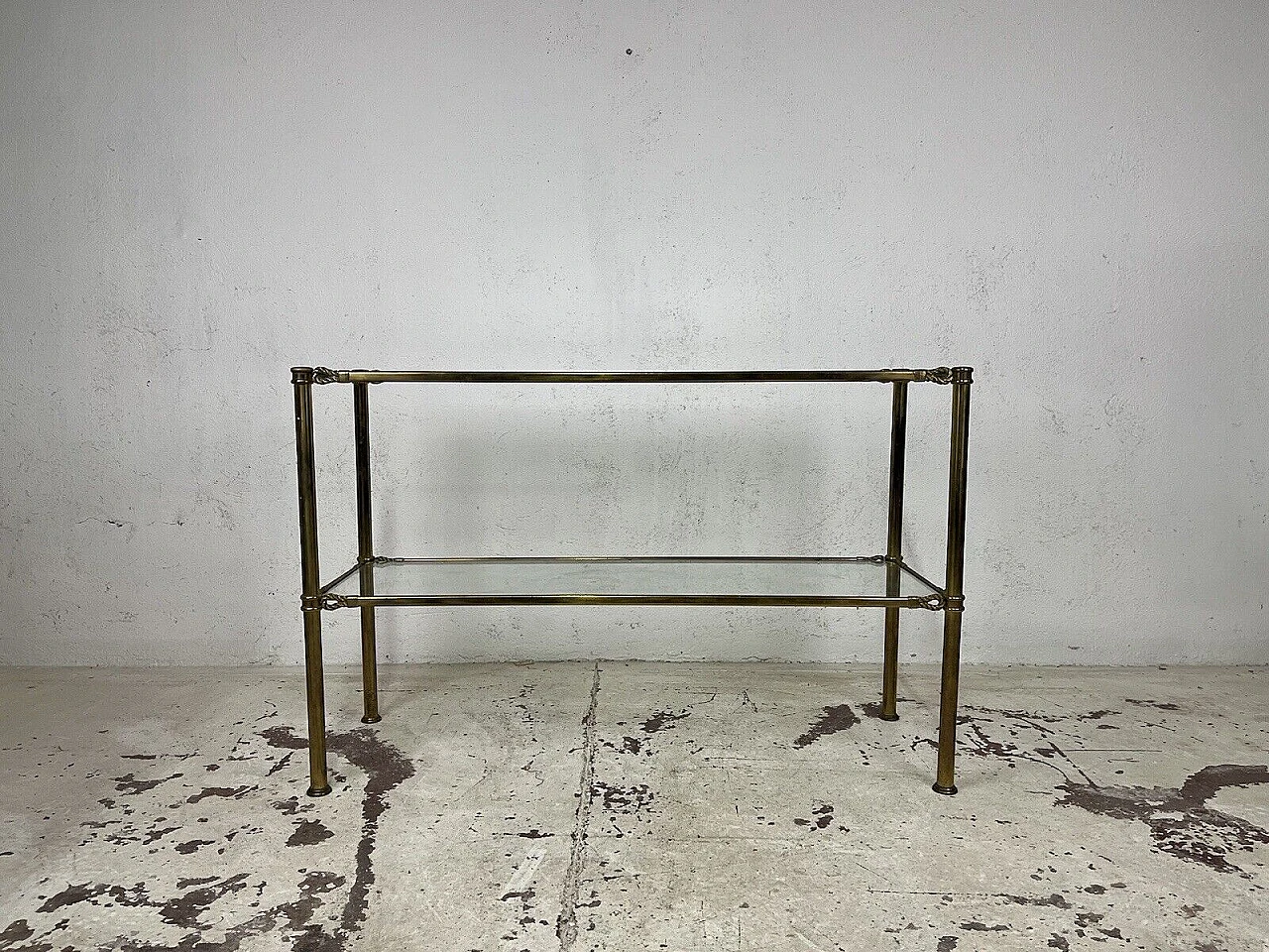 Brass and glass console by Banci Firenze, 1970s 12