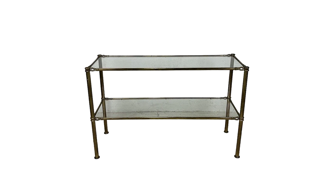 Brass and glass console by Banci Firenze, 1970s 13