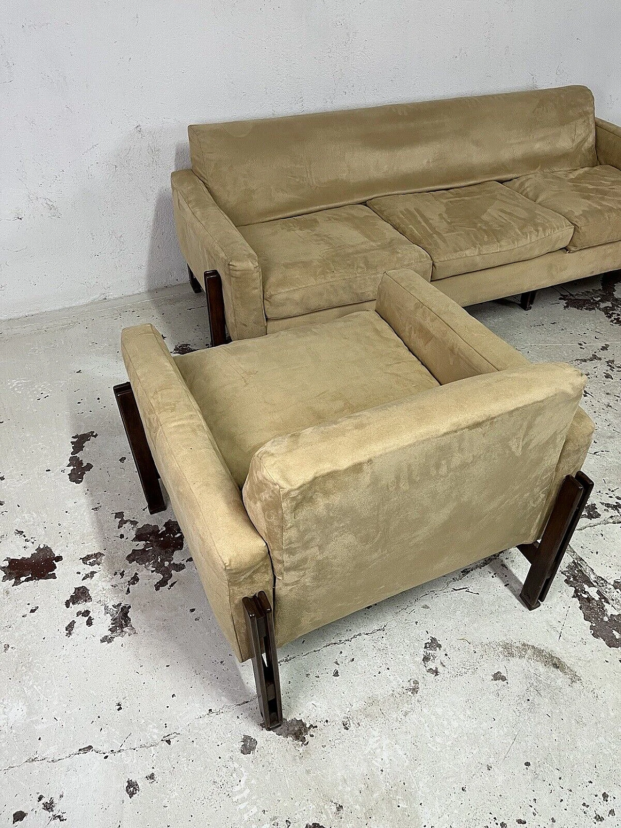 Sofa and pair of armchairs attributed to Parisi for Cassina, 1960s 14