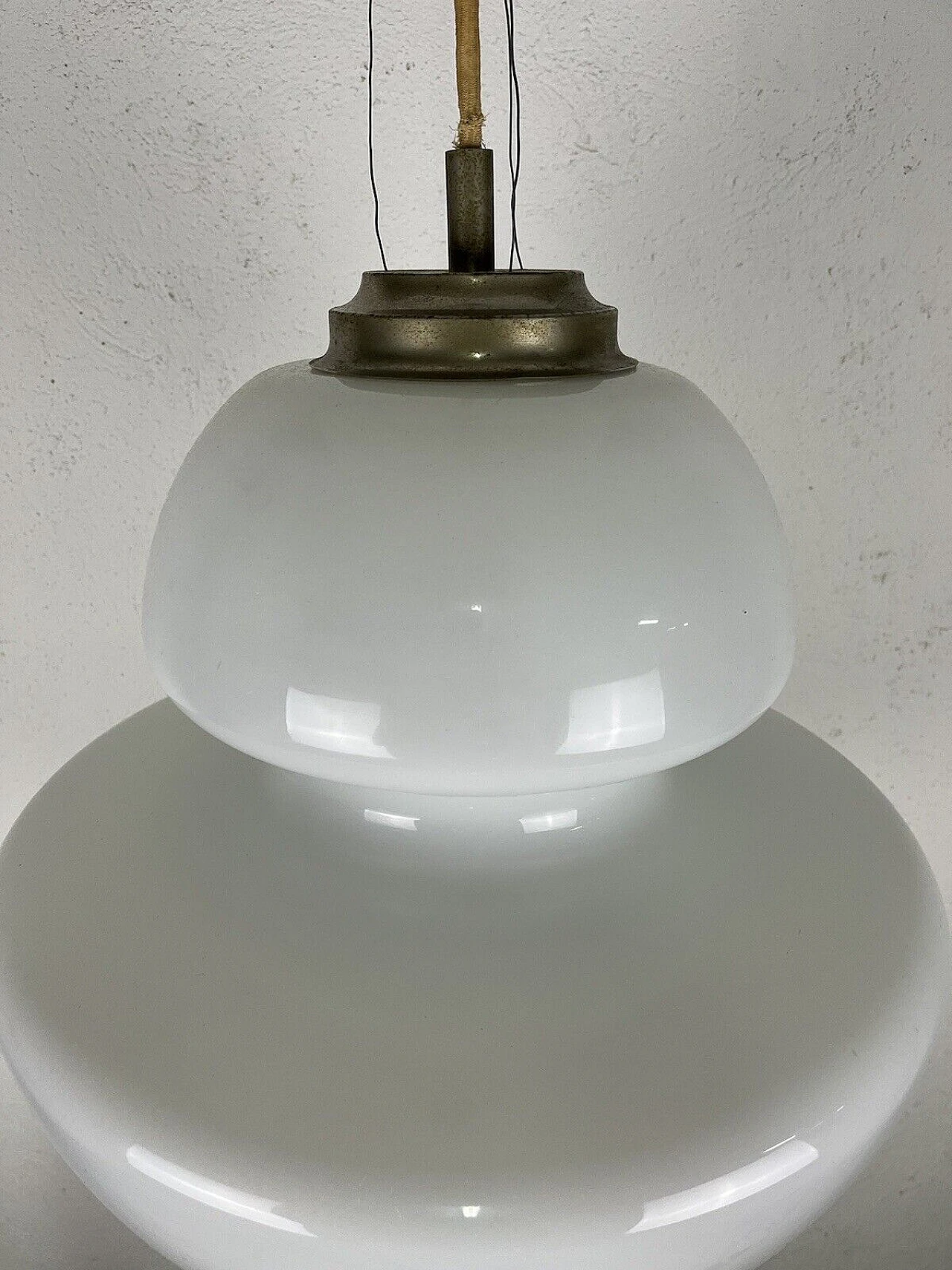 Lampadario in vetro e ottone di Stilnovo, anni '60 7