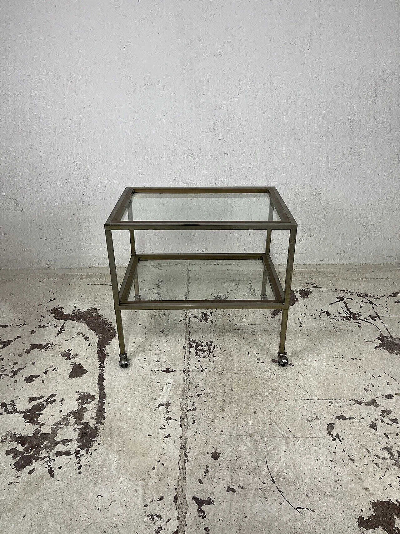 Brass and glass cart by Romeo Rega, 1960s 1