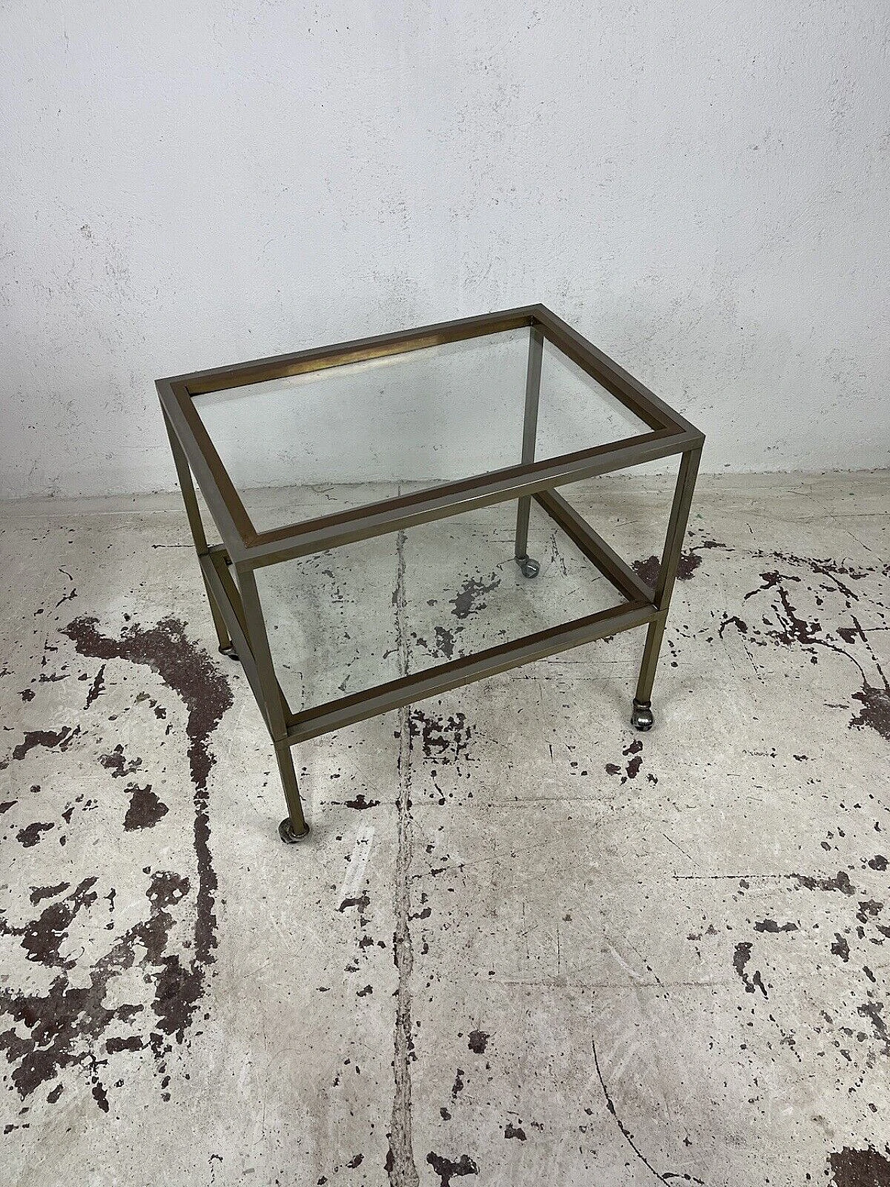 Brass and glass cart by Romeo Rega, 1960s 2