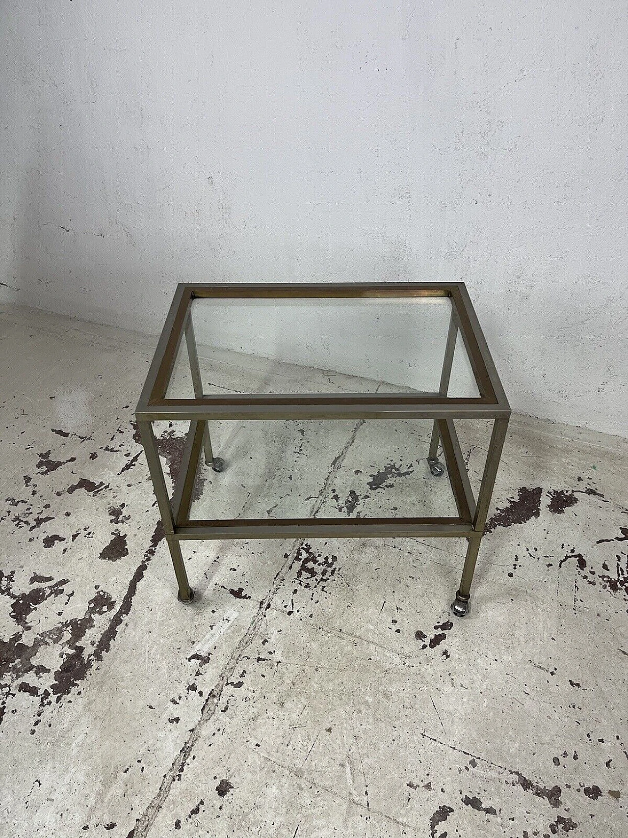 Brass and glass cart by Romeo Rega, 1960s 3