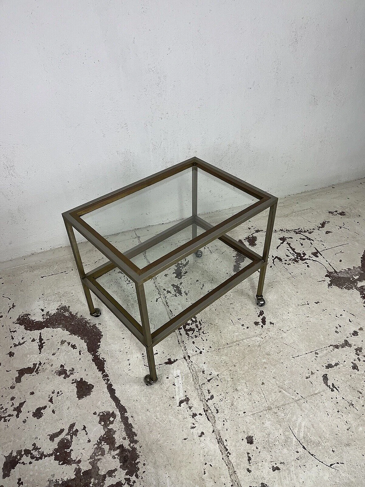 Brass and glass cart by Romeo Rega, 1960s 4