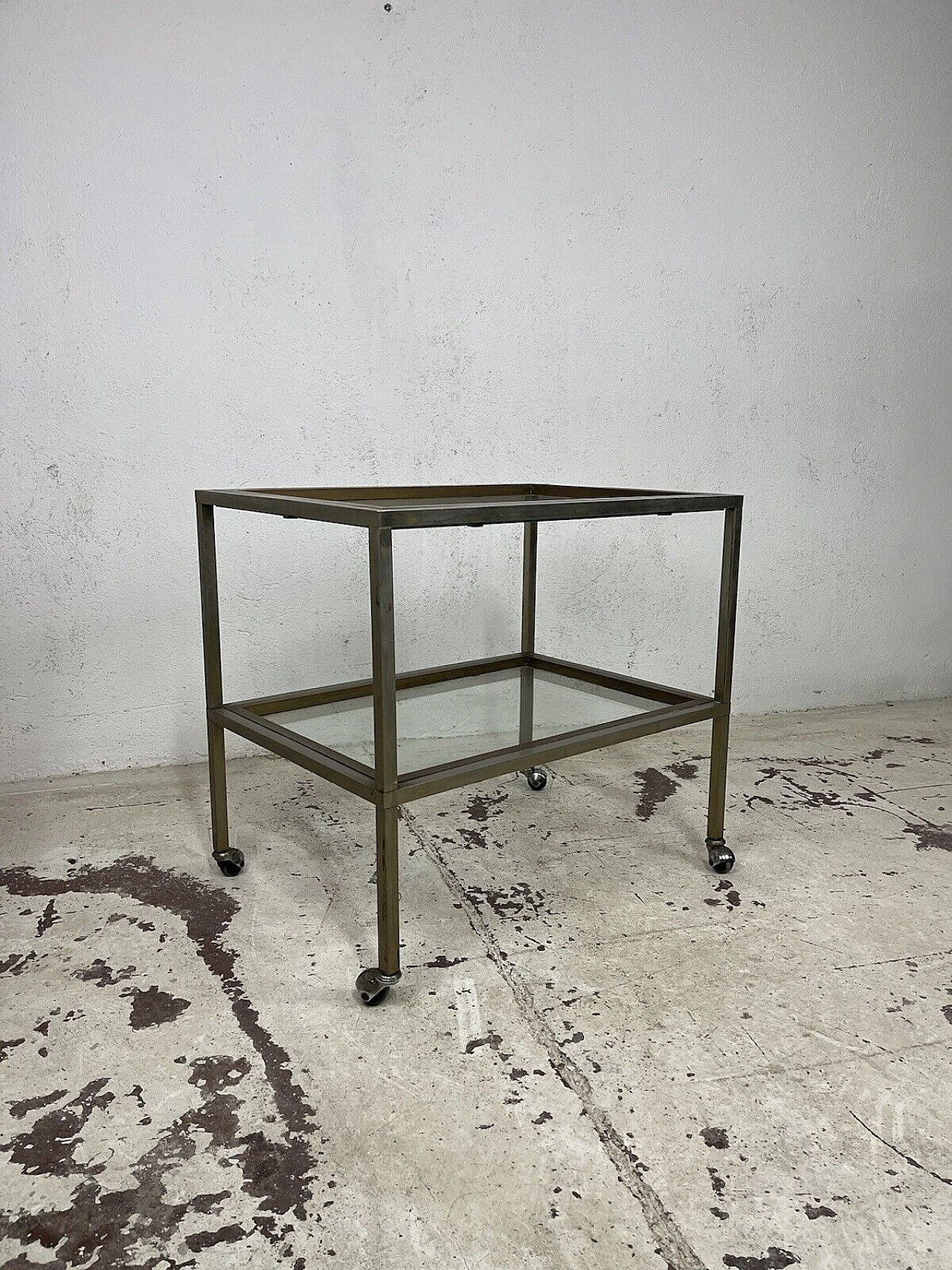 Brass and glass cart by Romeo Rega, 1960s 5