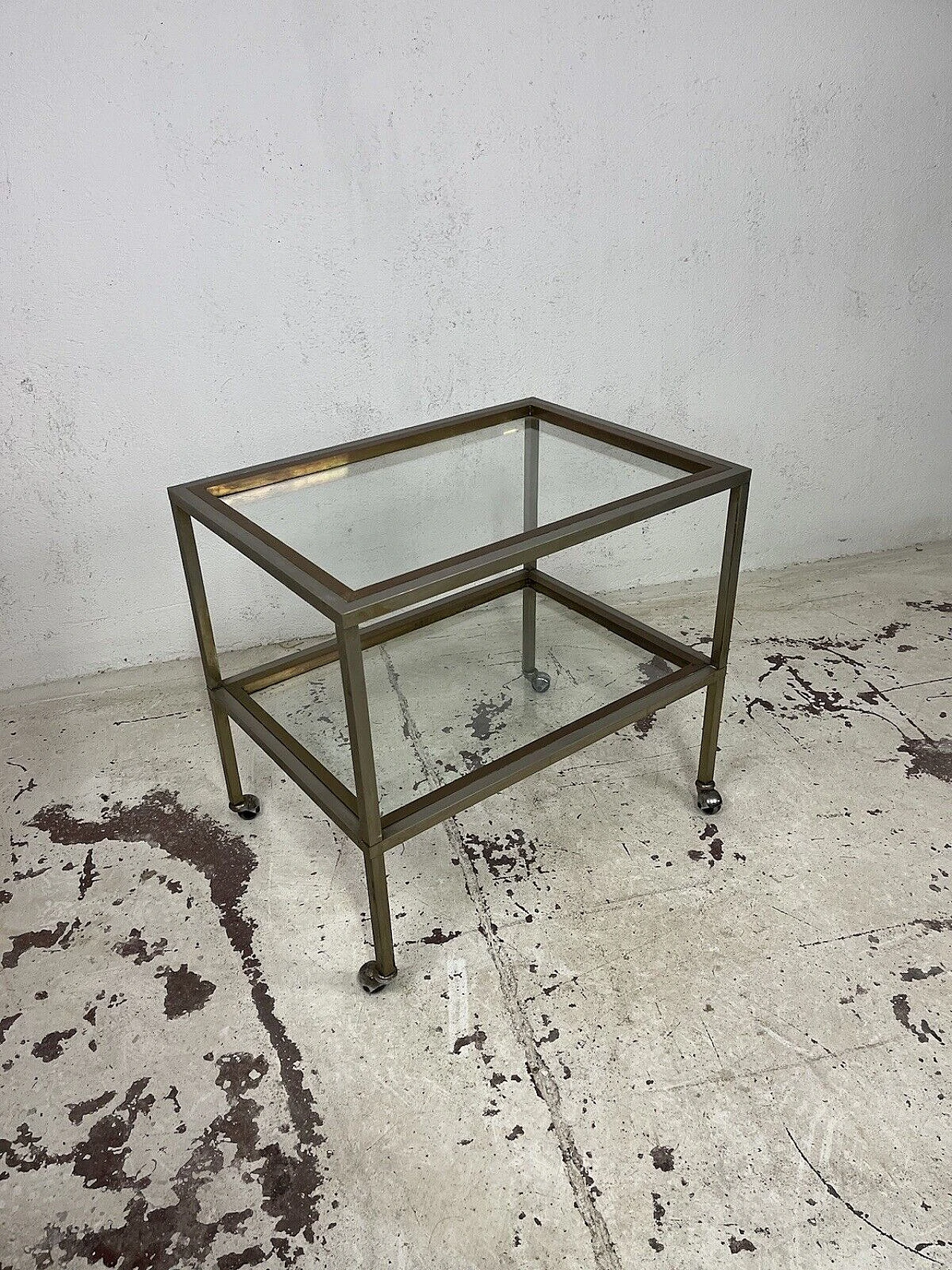 Brass and glass cart by Romeo Rega, 1960s 6