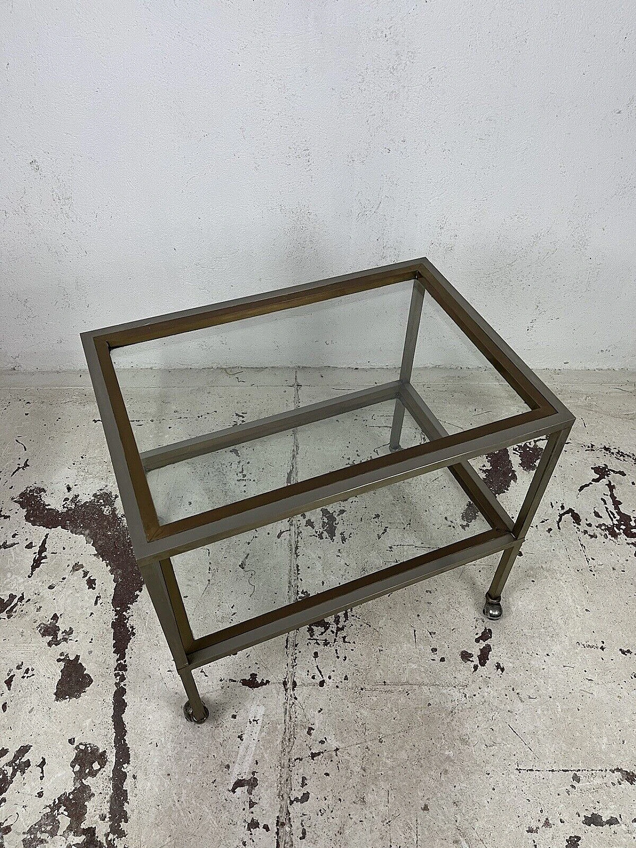 Brass and glass cart by Romeo Rega, 1960s 7