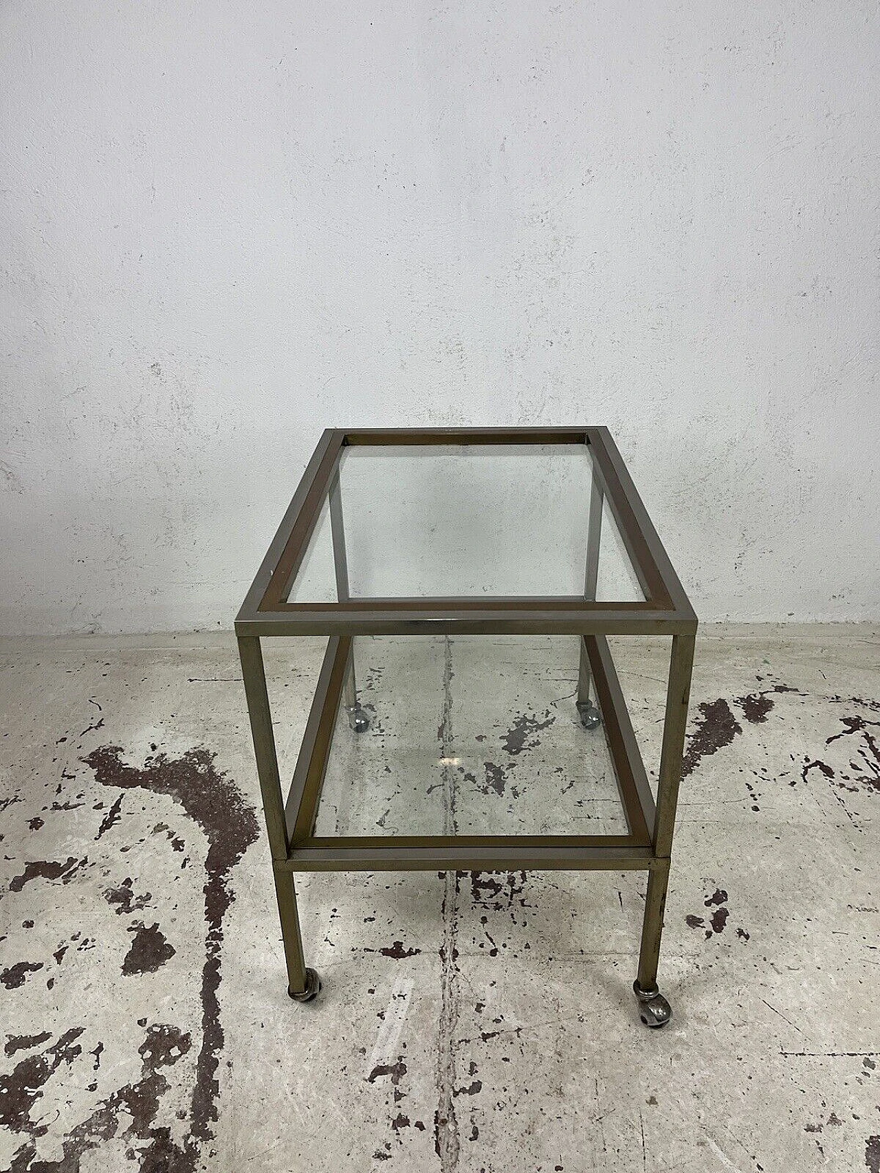 Brass and glass cart by Romeo Rega, 1960s 14