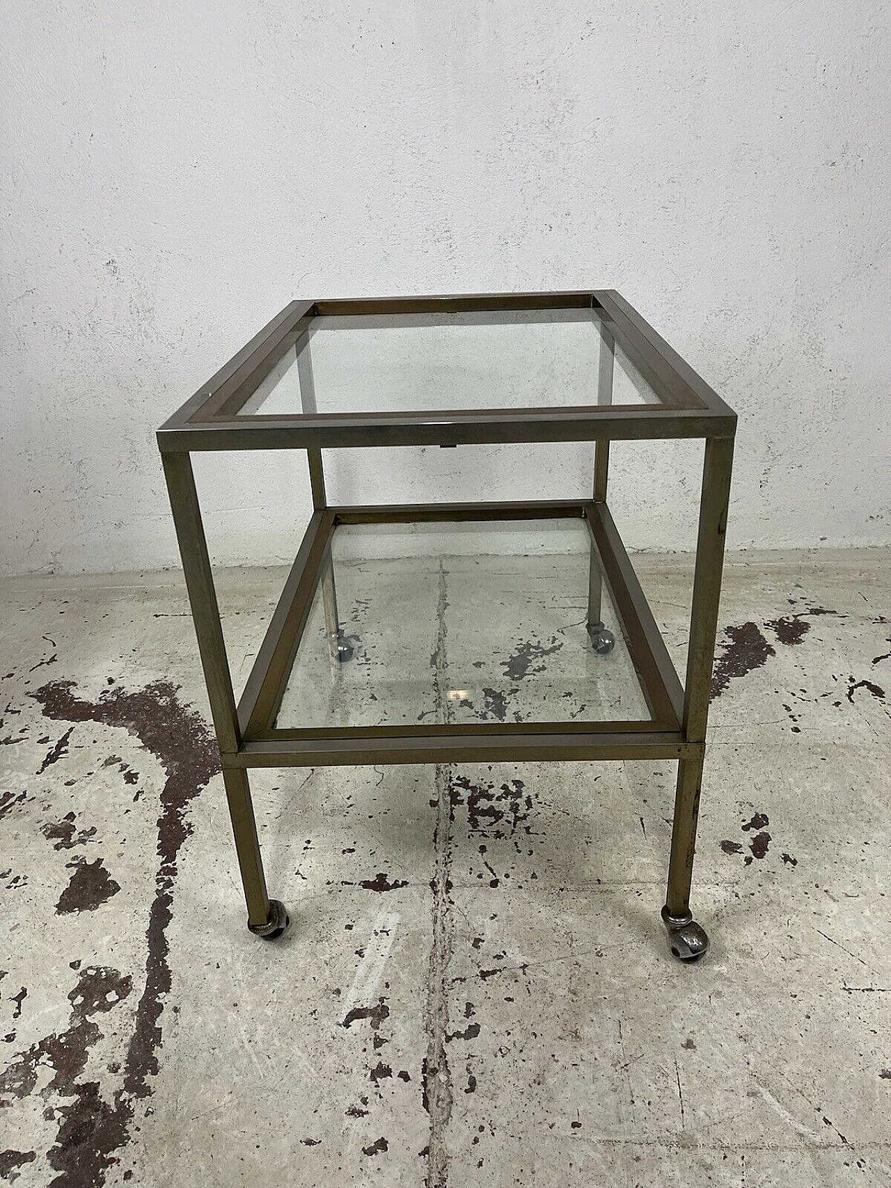 Brass and glass cart by Romeo Rega, 1960s 15