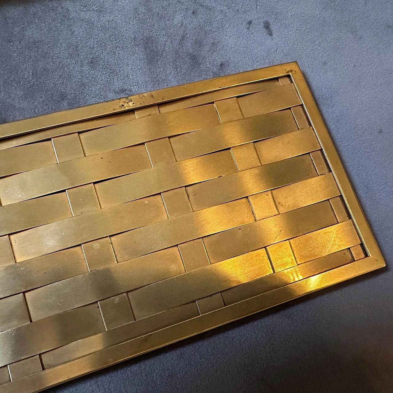 Rectangular sigarette box in solid brass, 1950s 6