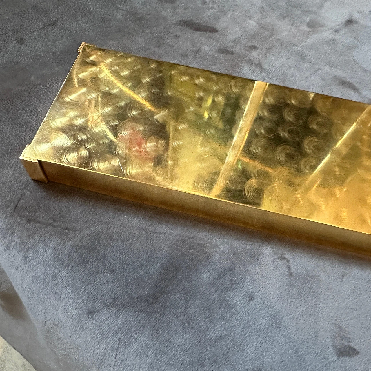 Rectangular sigarette box in solid brass, 1950s 8