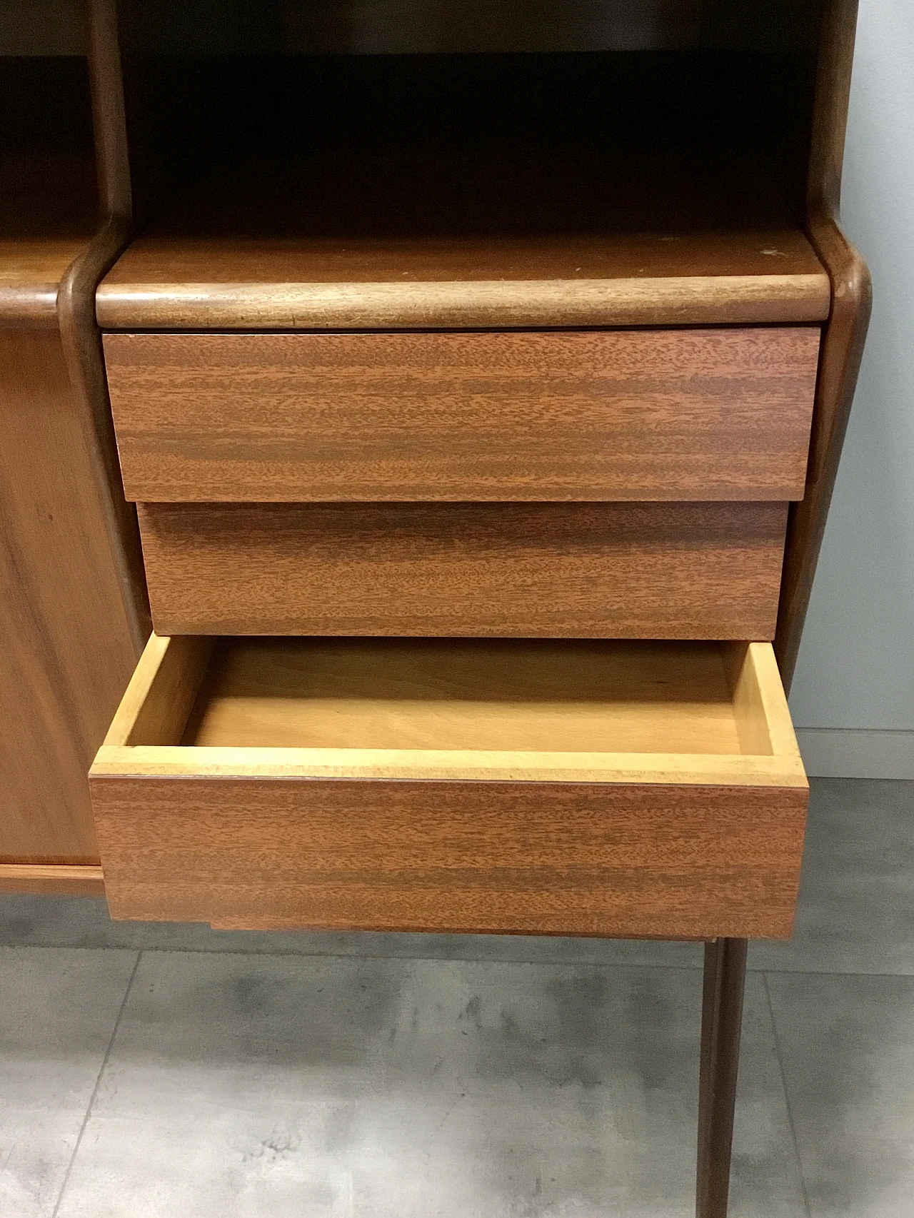 Teak and aqua green formica sideboard by Vittorio Dassi, 1950s 7