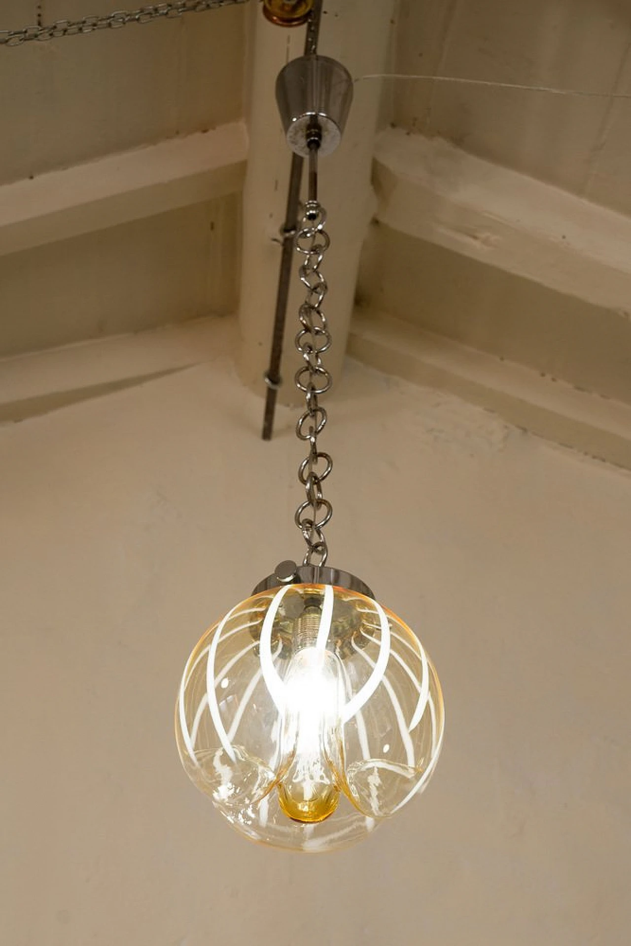 Murano blown glass pendant lamp, 1970s 9