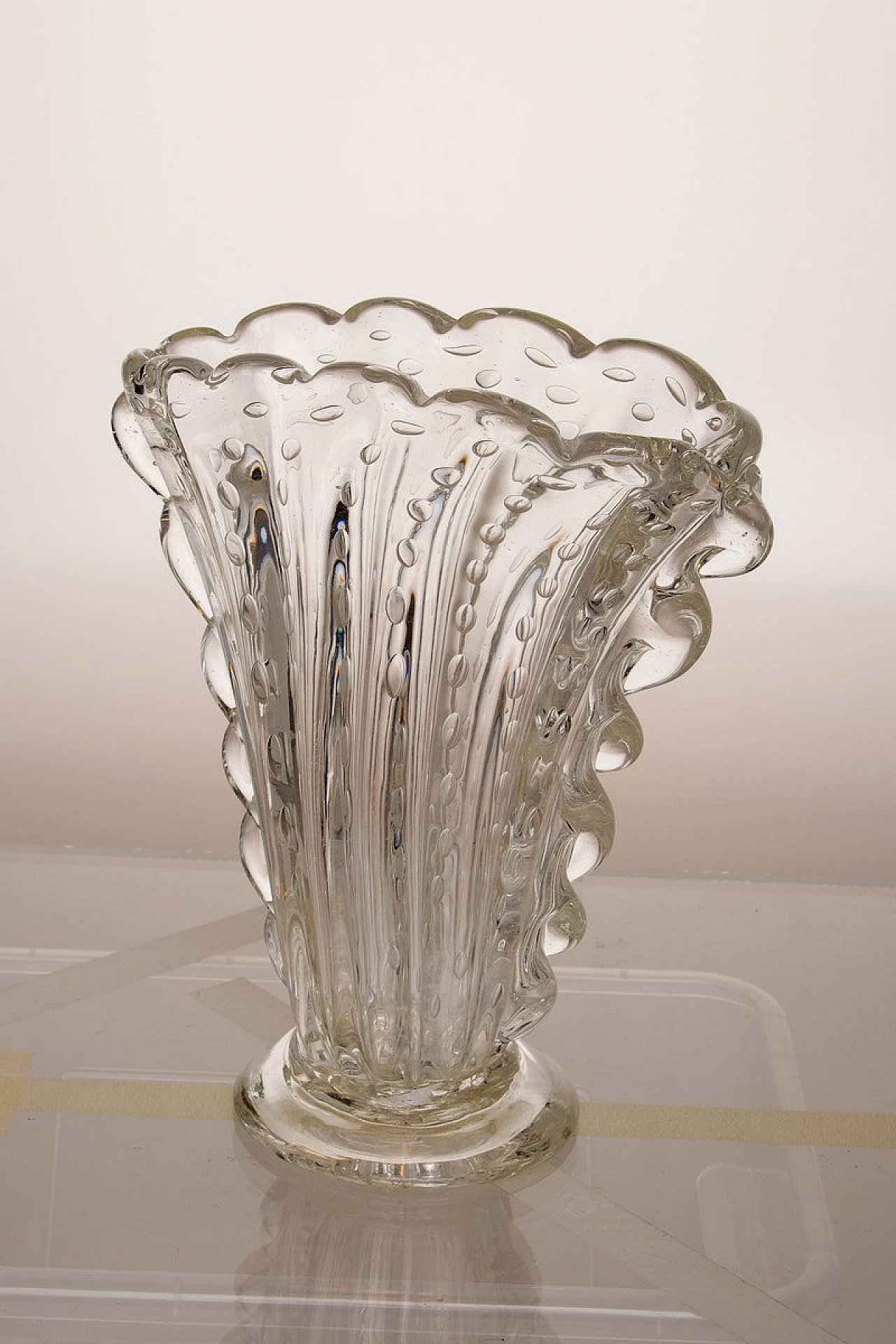 Murano crystal vase by Barovier for Barovier & Toso, 1930s 1