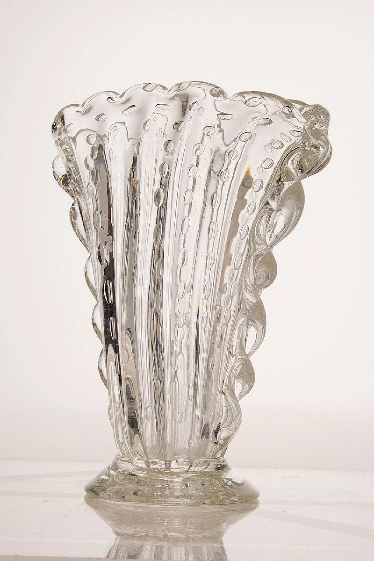 Murano crystal vase by Barovier for Barovier & Toso, 1930s 2