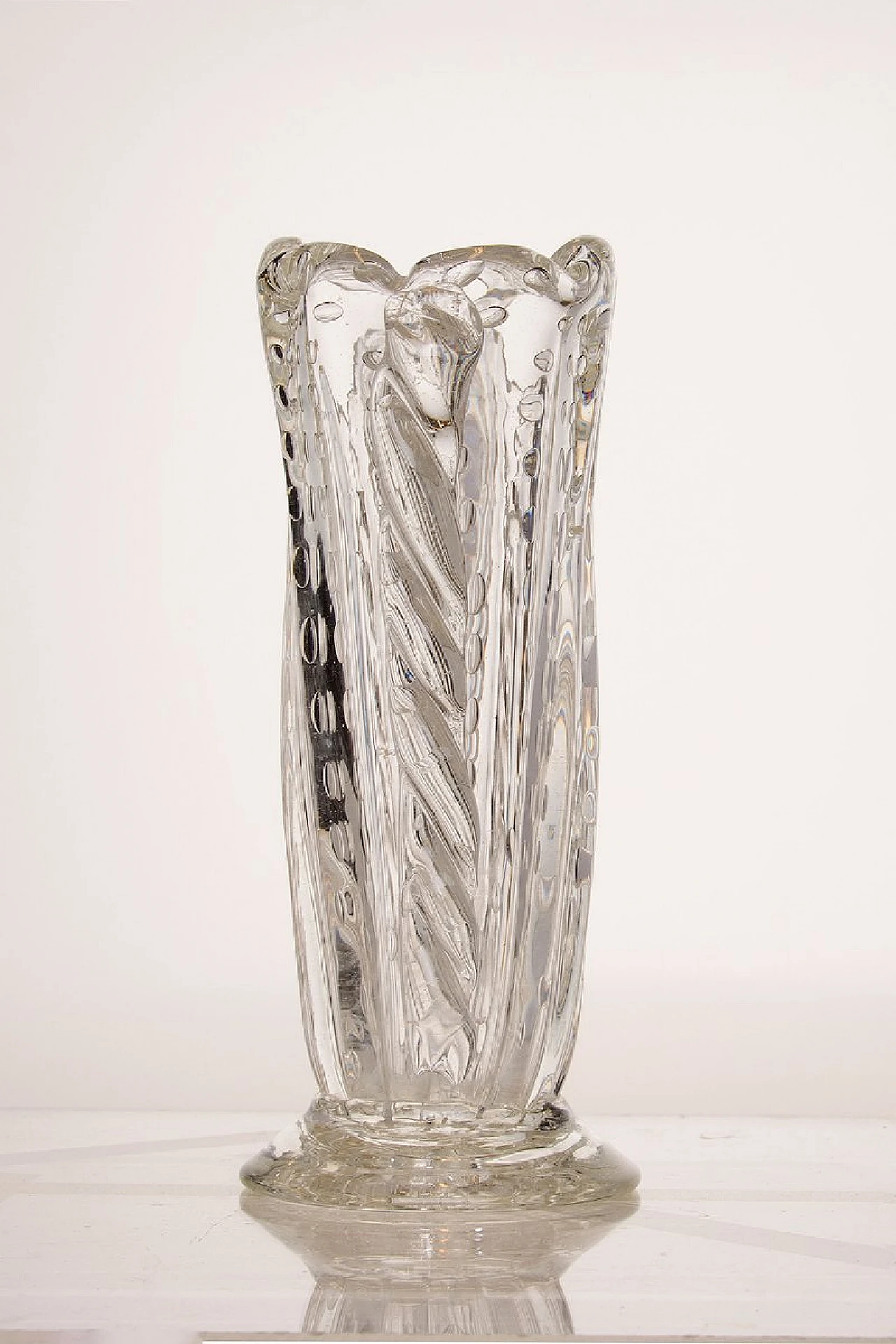 Murano crystal vase by Barovier for Barovier & Toso, 1930s 3