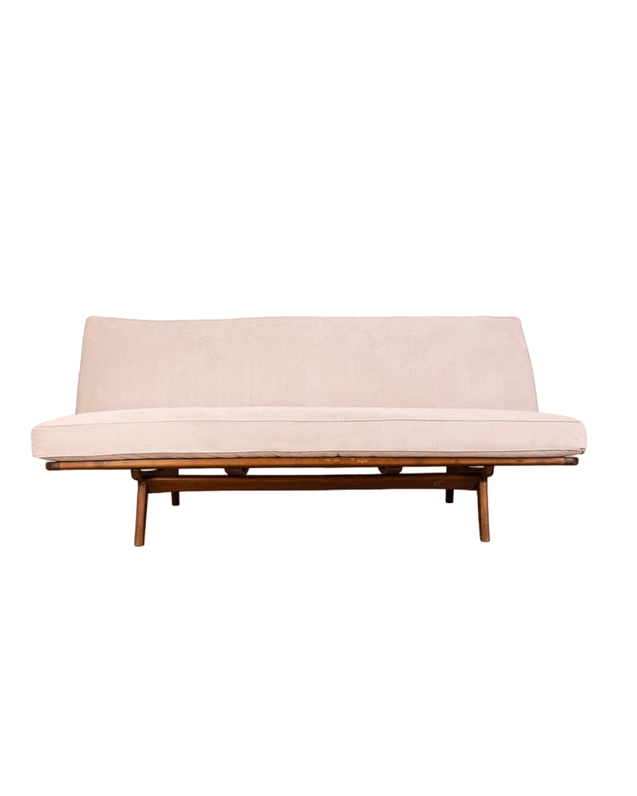 Danish sofa with teak frame and grey fabric, 1960s 13