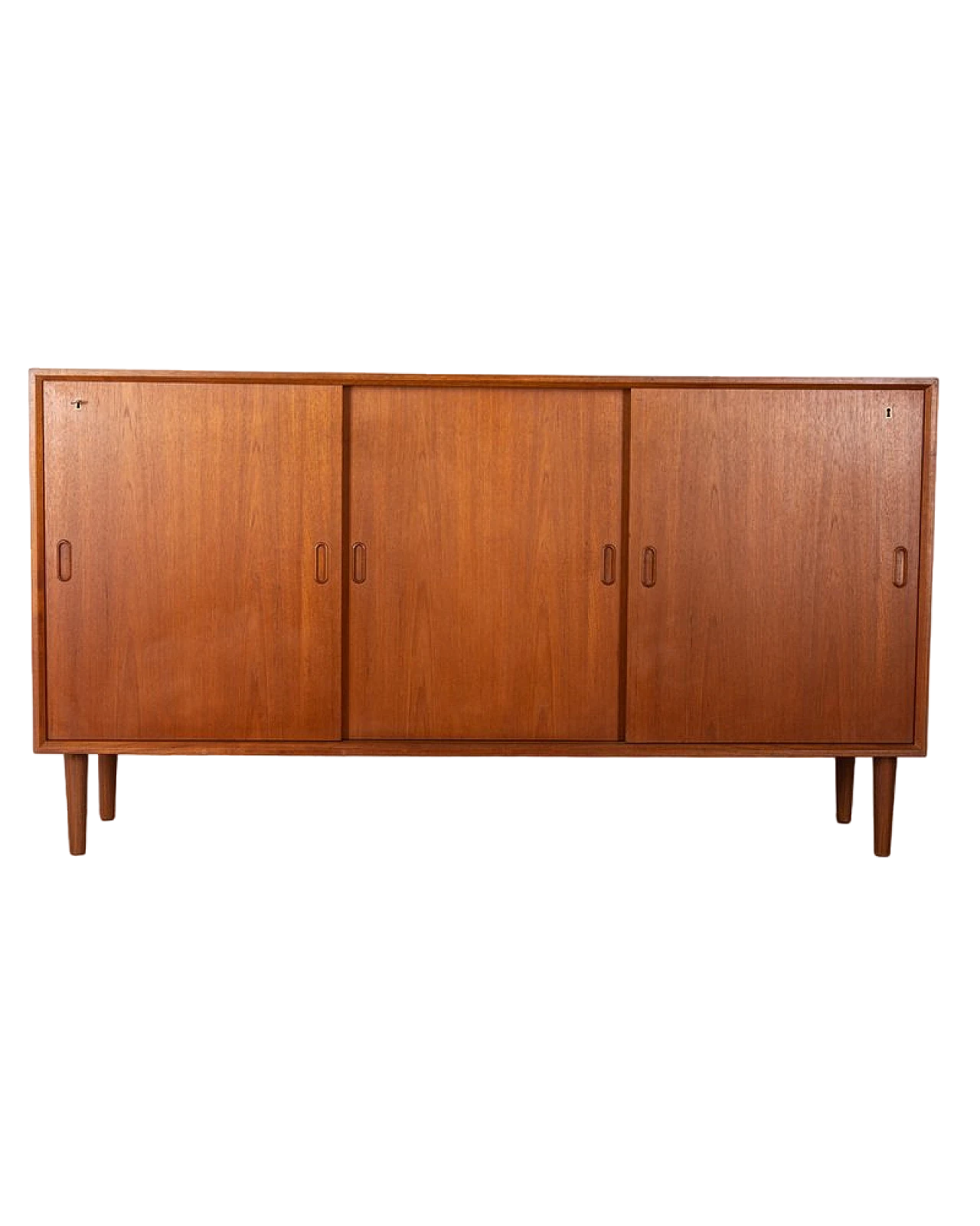 Danish teak sideboard with three sliding doors, 1970s 16