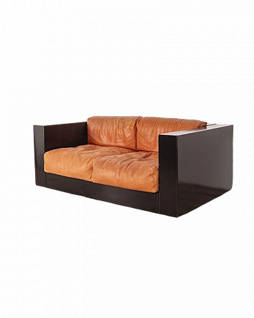 Saratoga leather sofa by M. & L. Vignelli for Poltronova, 1960s
