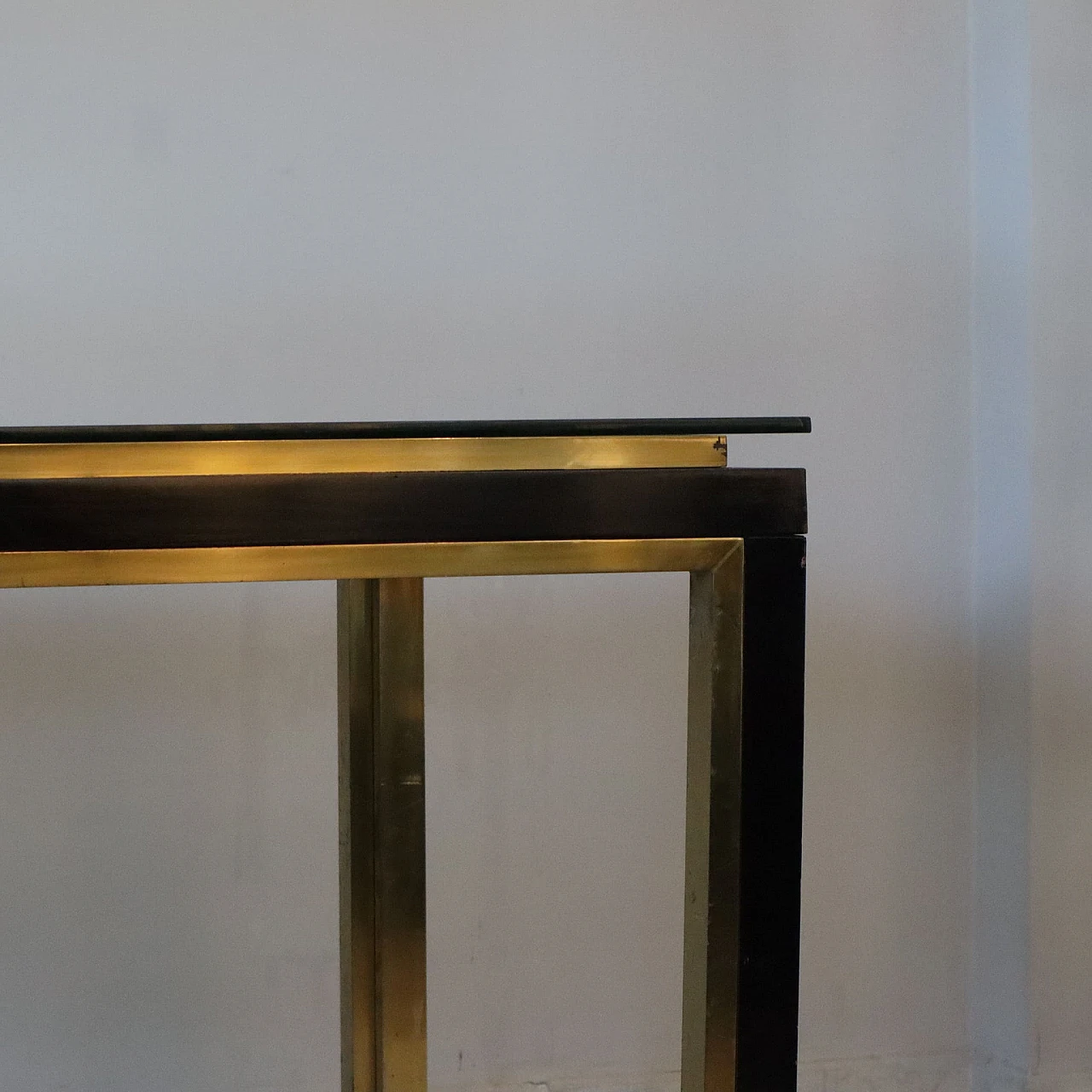 Brass, steel and glass table by Romeo Rega, 1970s 7