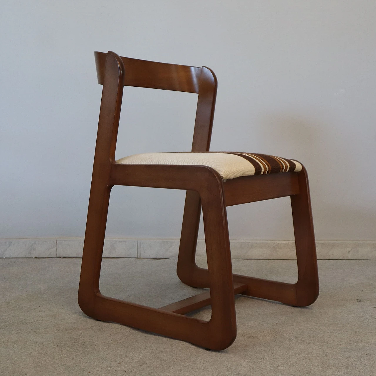 6 Chairs in wood and fabric by Willy Rizzo for Mario Sabot, 1970s 8