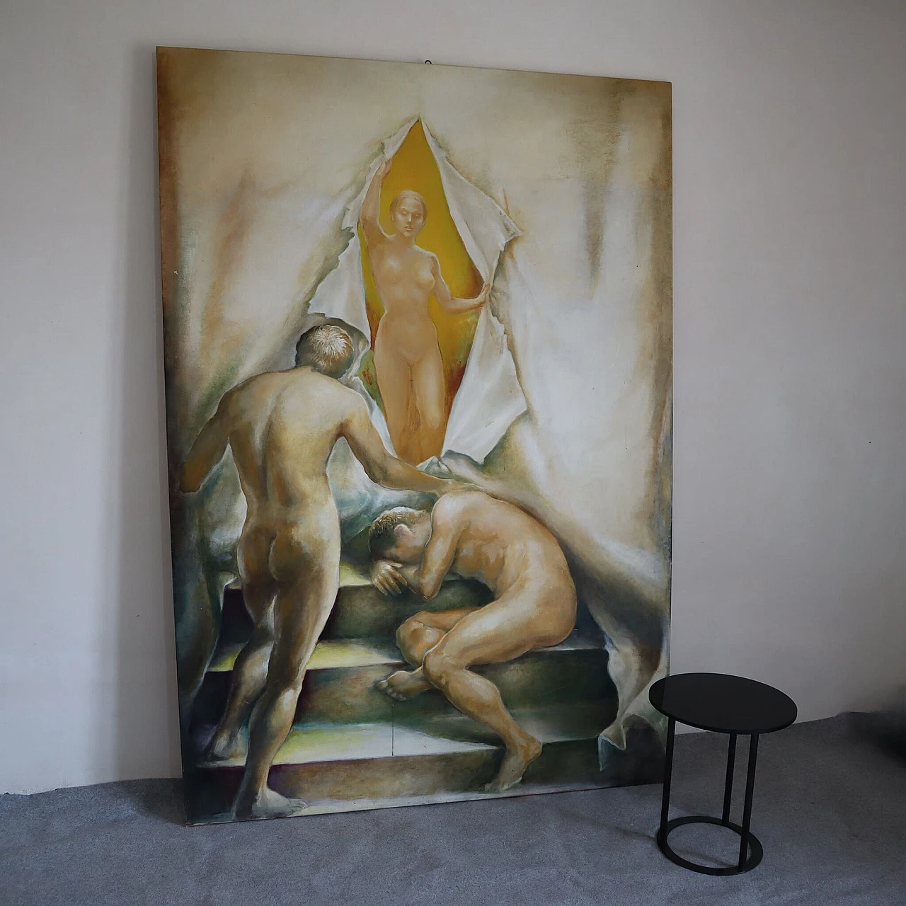 Male and female nudes, oil painting on canvas, 1990s 1