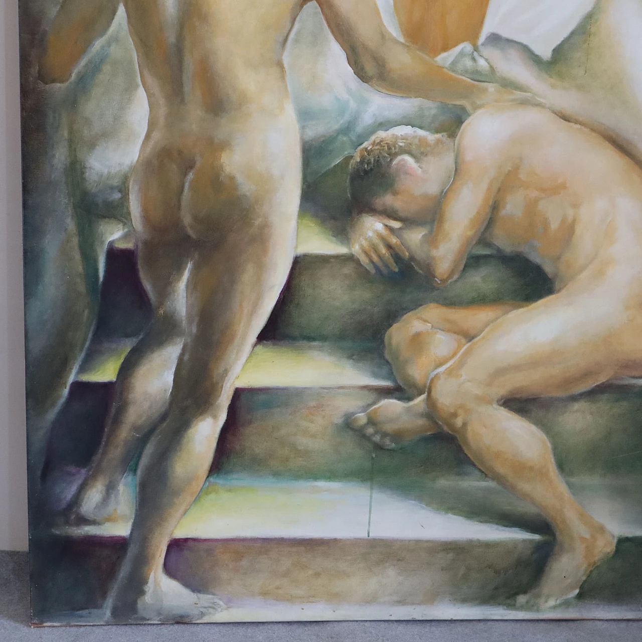 Male and female nudes, oil painting on canvas, 1990s 5