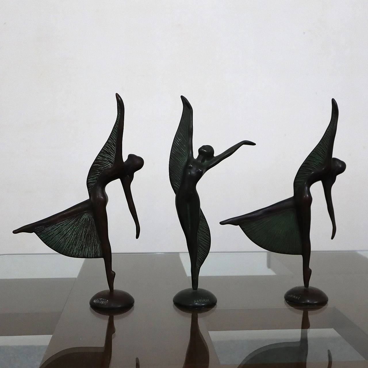 3 Sculture di ballerine in bronzo di Mariani Caggiati, anni '80 8