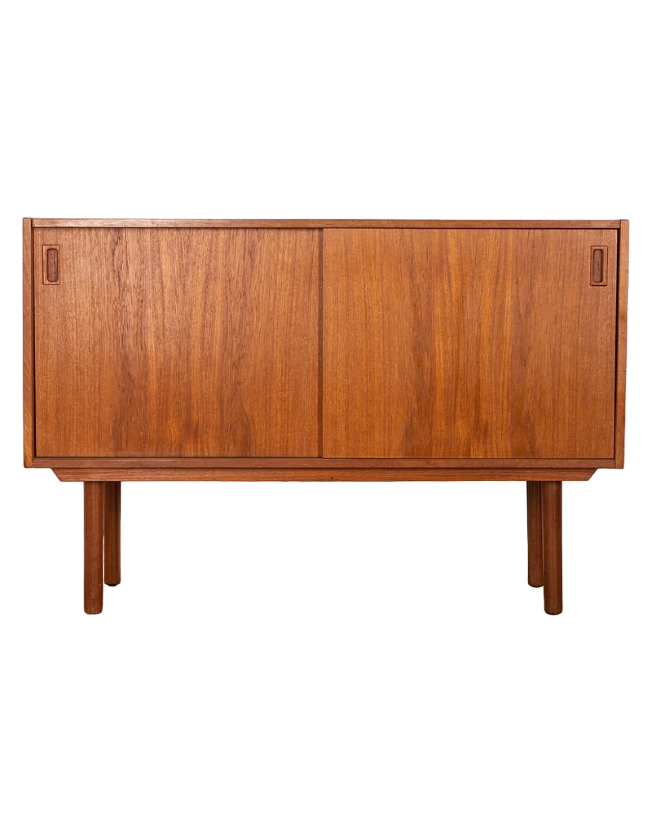 Credenza danese con ante scorrevoli in teak, anni '60 11