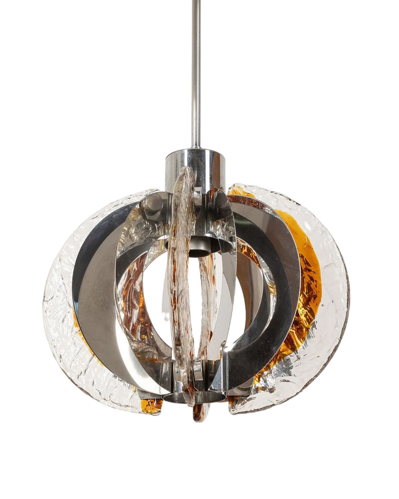 Ceiling lamp in Murano glass & metal by C. Nason for Mazzega, 1960s 7