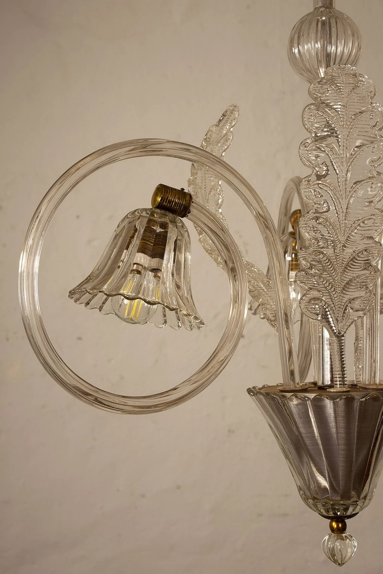 Lampadario a 3 luci di Ercole Barovier per Barovier & Toso, anni '40 7