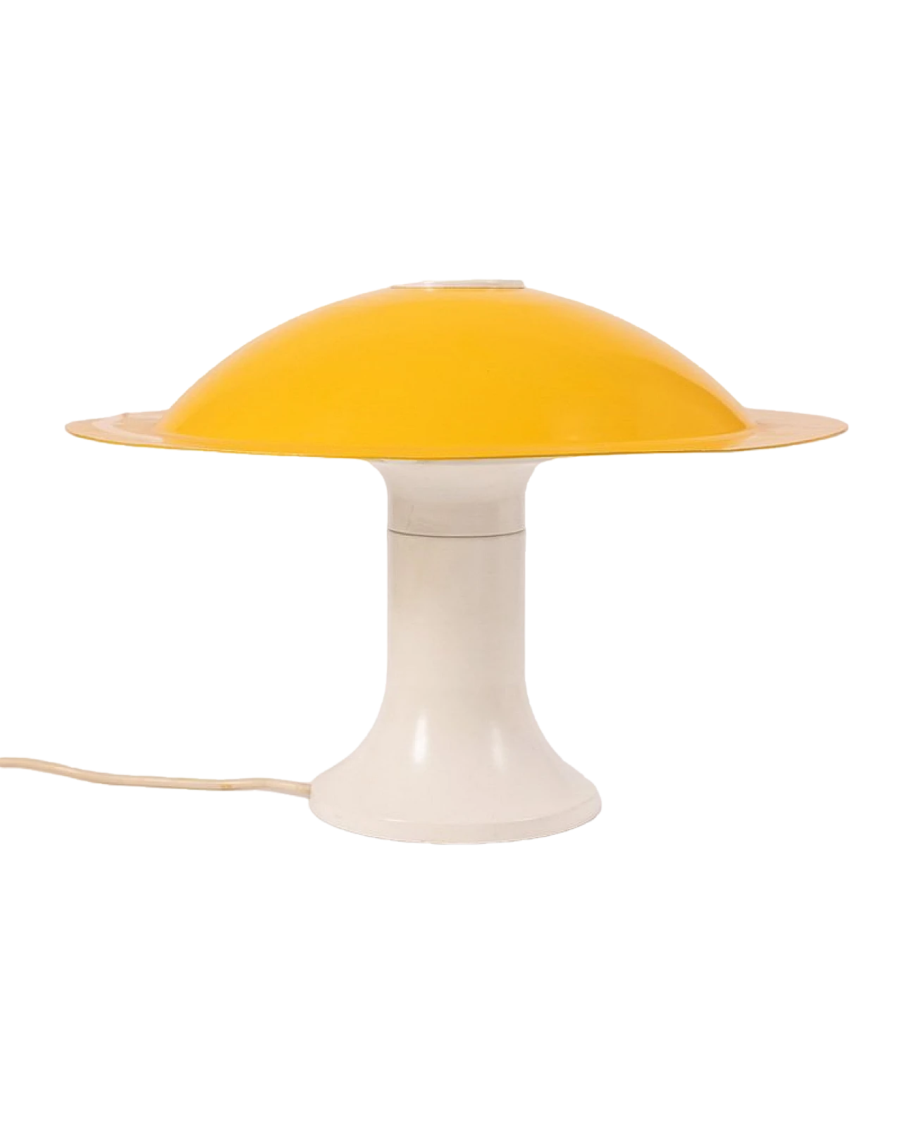 Lampada da tavolo in metallo bianca & gialla di Martinelli, anni '70 8