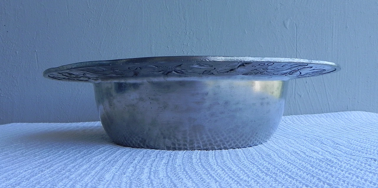 Pewter bowl with brass plate by Cosi Tabellini, 1990s 4