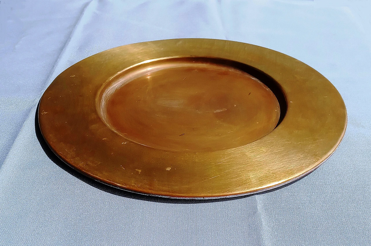 Pewter bowl with brass plate by Cosi Tabellini, 1990s 5