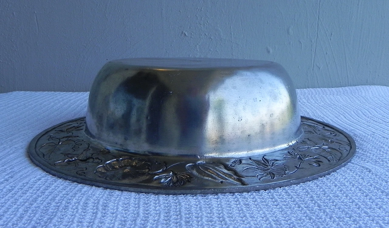 Pewter bowl with brass plate by Cosi Tabellini, 1990s 13