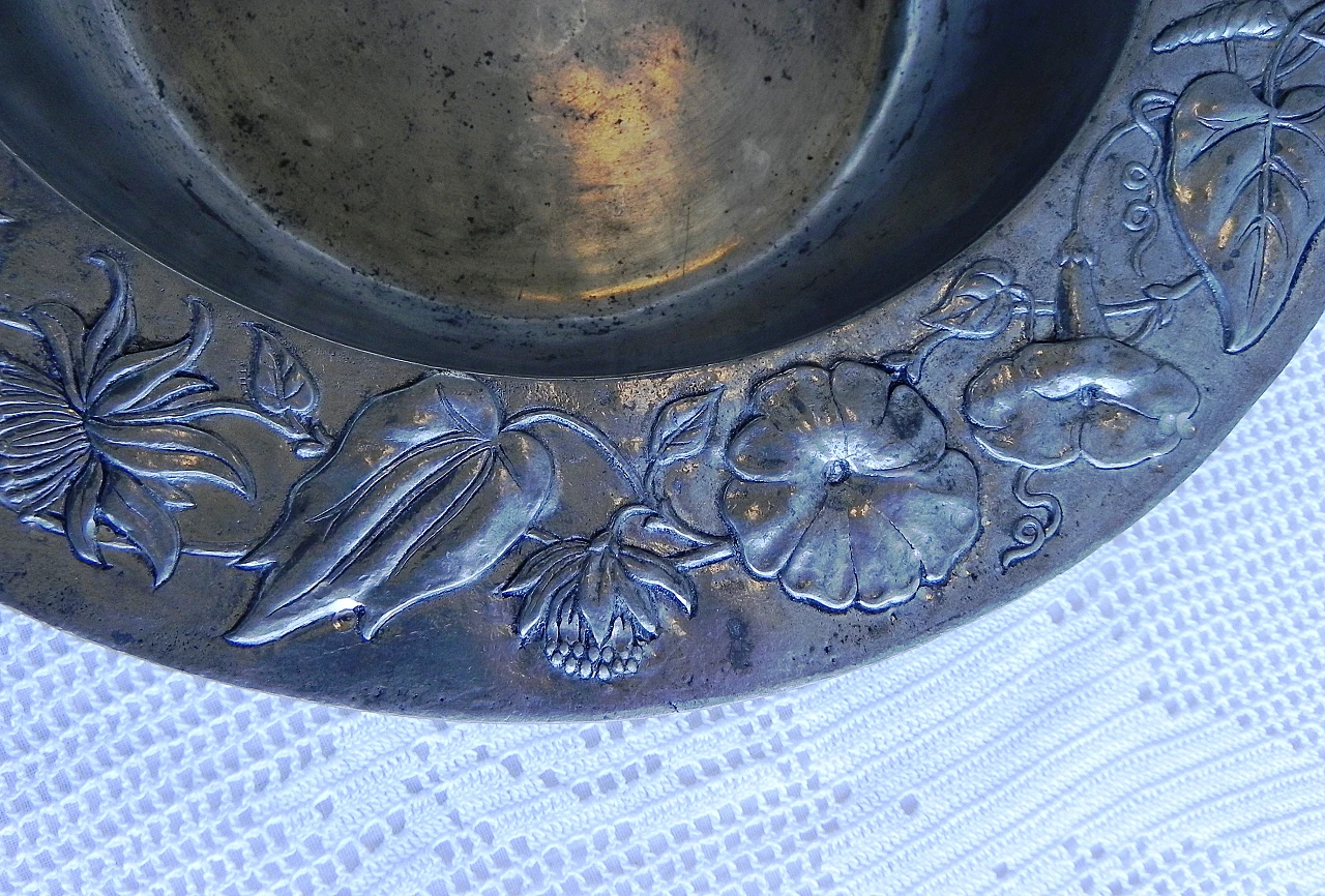 Pewter bowl with brass plate by Cosi Tabellini, 1990s 14