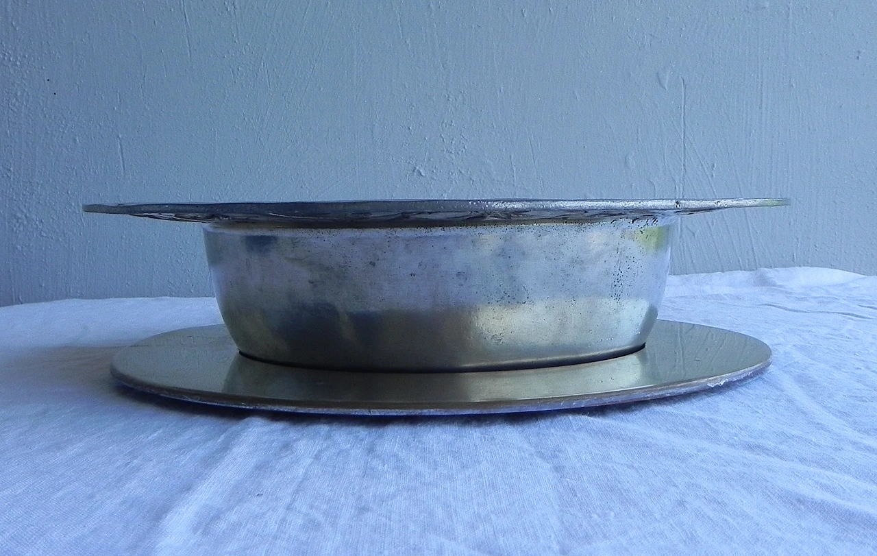 Pewter bowl with brass plate by Cosi Tabellini, 1990s 18