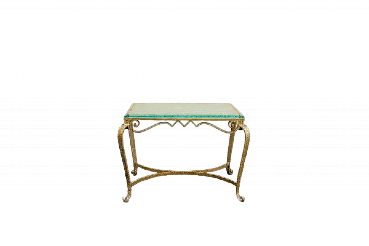 Gilded iron and crystal coffee table by Pier Luigi Colli, 1950s 7