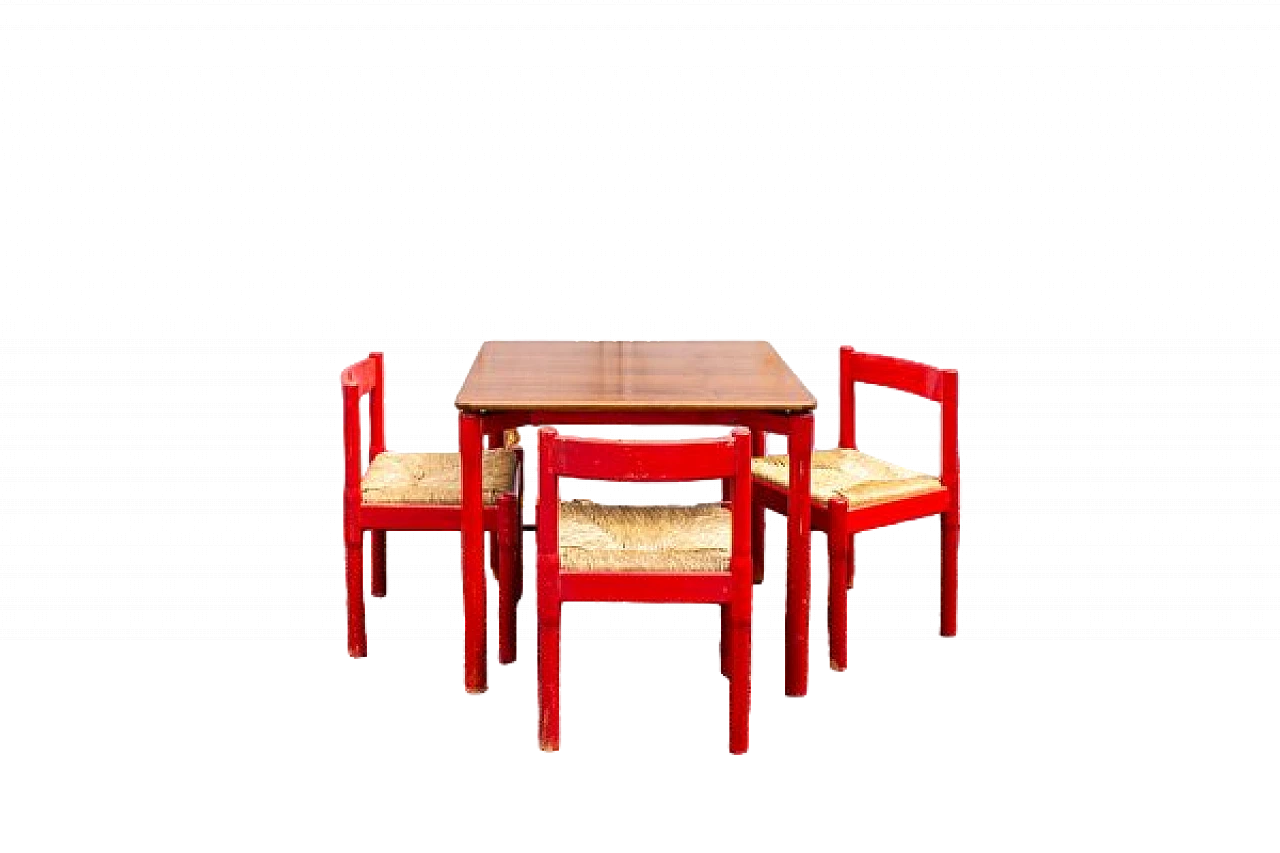 3 Carimate chairs and table by Vico Magistretti for Cassina, 1966 13