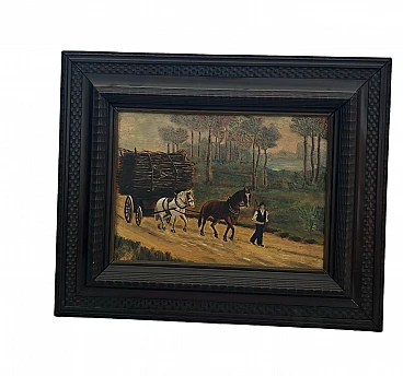 Landscape with black wooden frame, 1920s