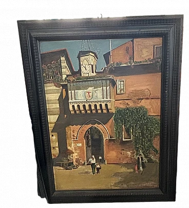Painting with black wooden frame, 1920s
