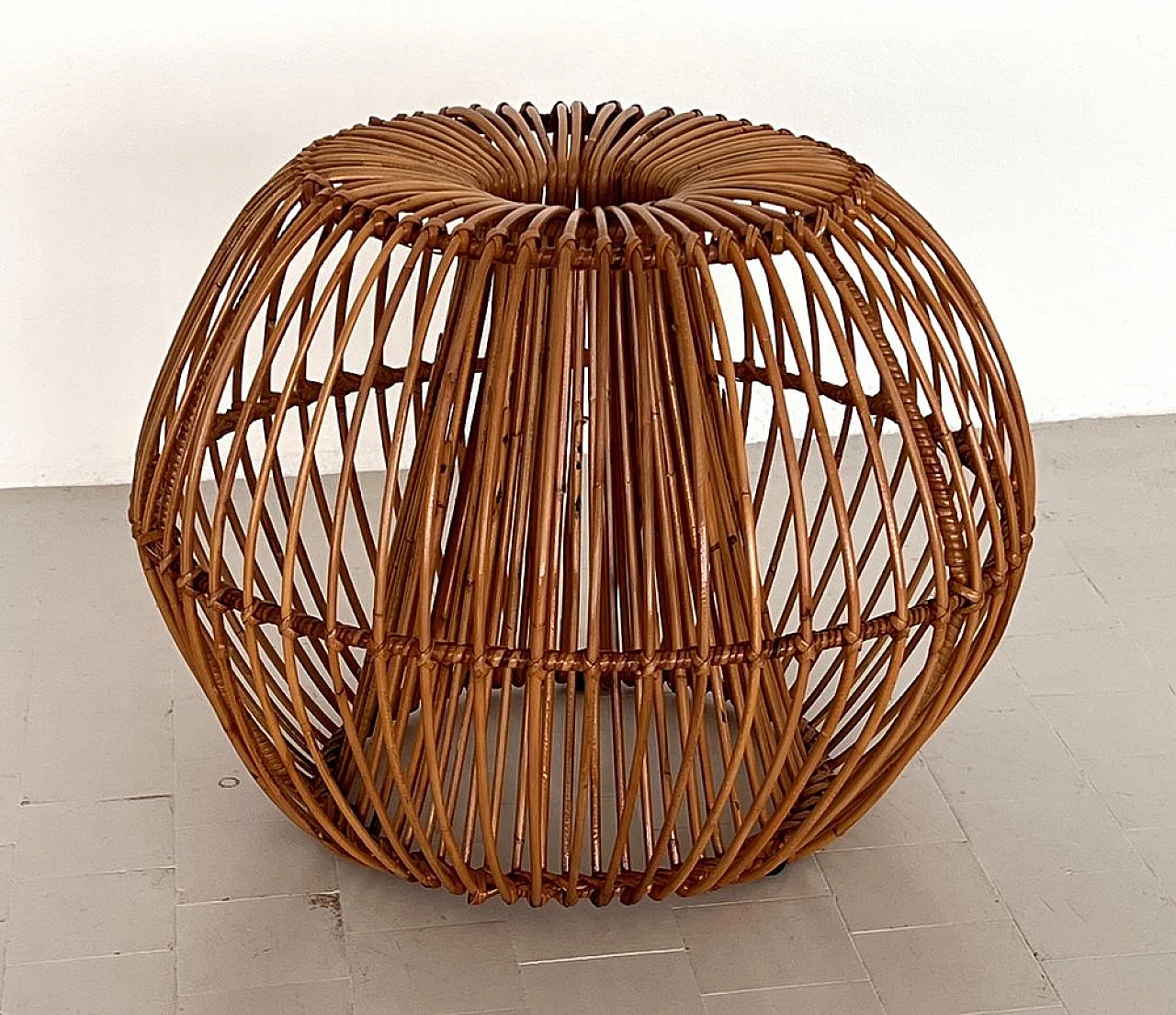 Bamboo stool with cushion attributed to J. Abraham & D. Jan Rol, 1960s 7