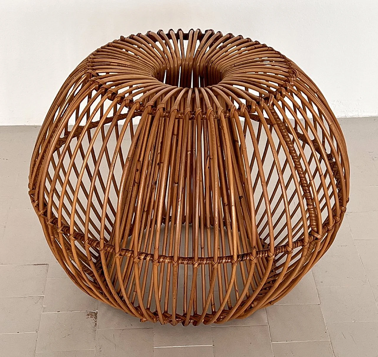 Bamboo stool with cushion attributed to J. Abraham & D. Jan Rol, 1960s 8