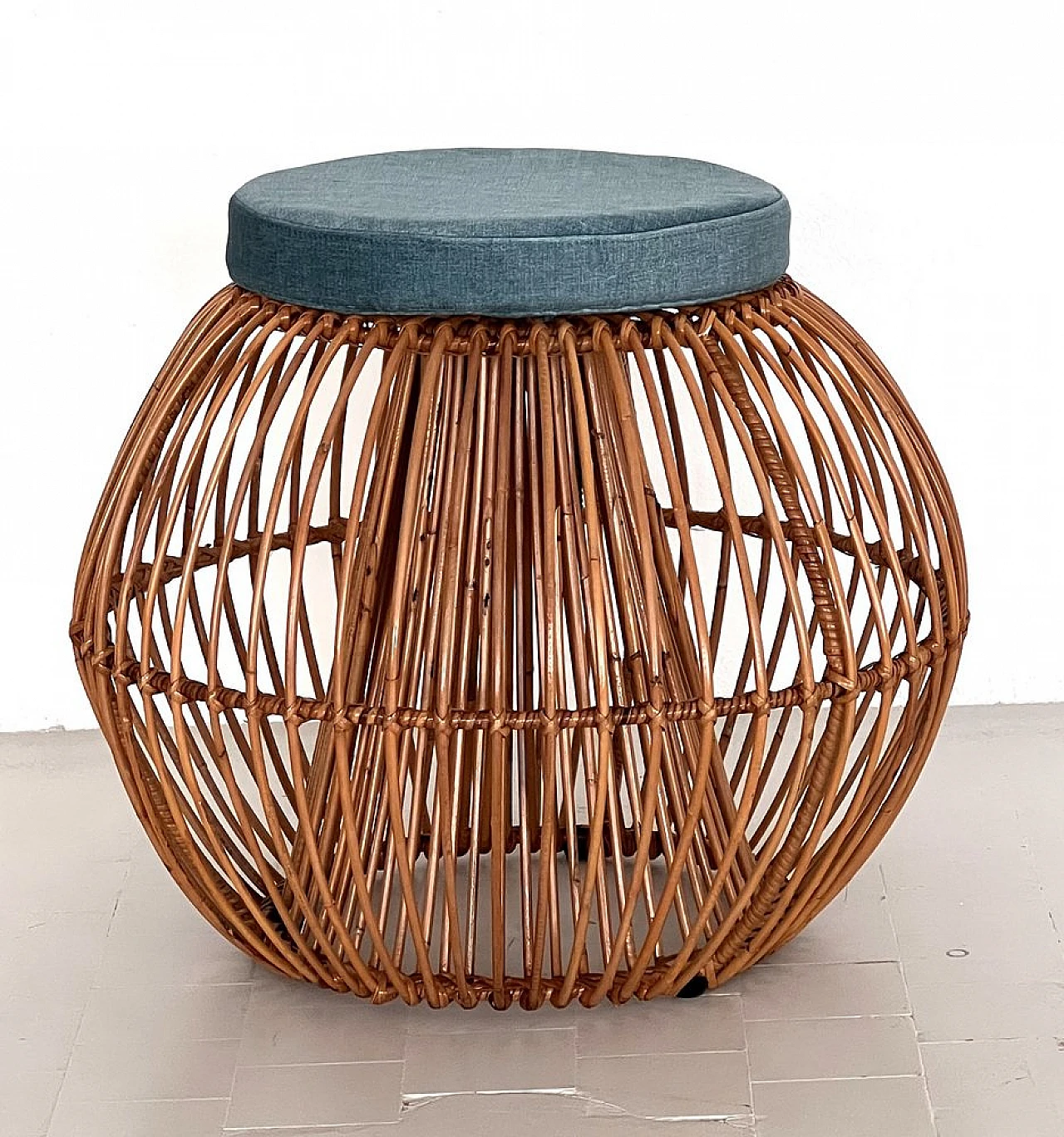 Bamboo stool with cushion attributed to J. Abraham & D. Jan Rol, 1960s 13