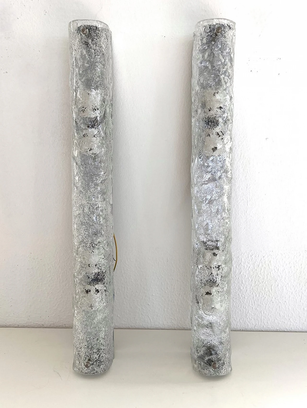 Pair of wall sconces in Murano glass attr. to Hillebrand, 1970s 1