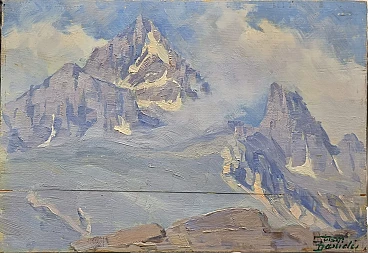 Giuseppe Danieli, Mountain view, oil on panel, 1920s
