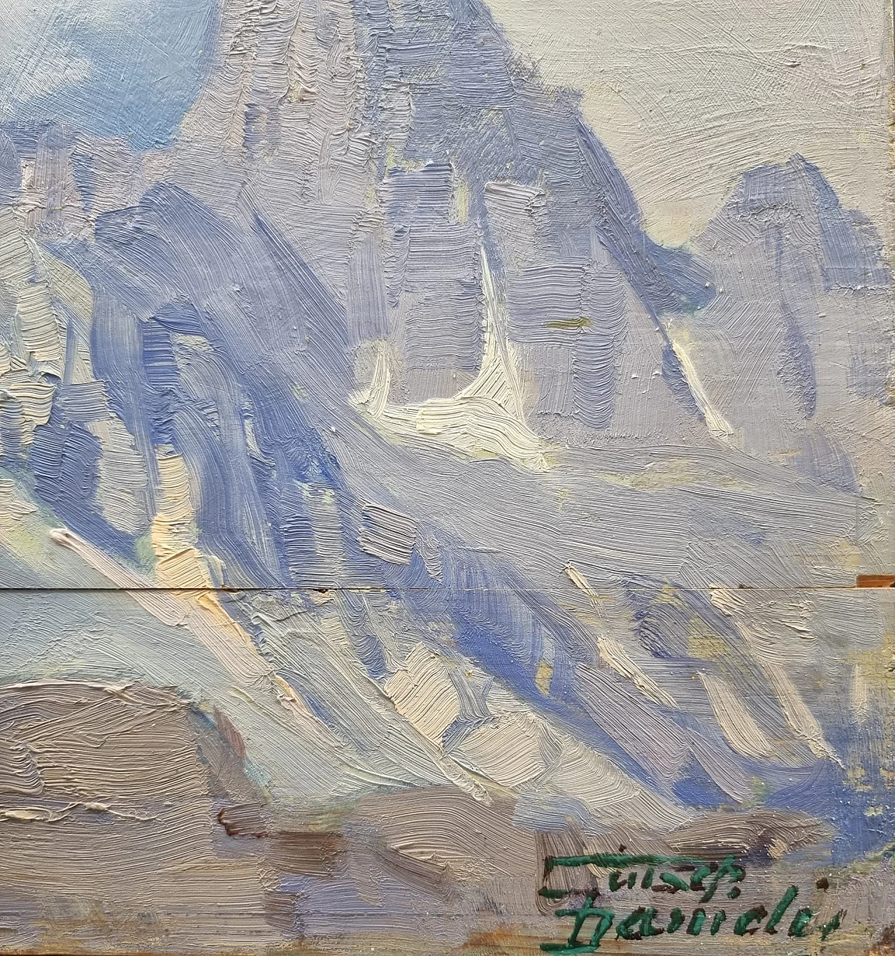 Giuseppe Danieli, Mountain view, oil on panel, 1920s 2