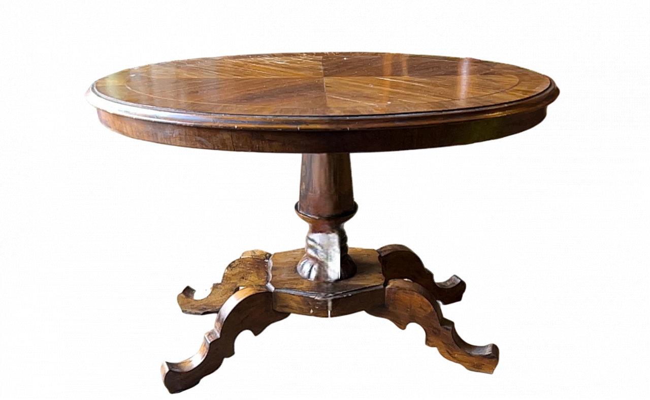 Oval mahogany table with inlaid top, 19th century 4