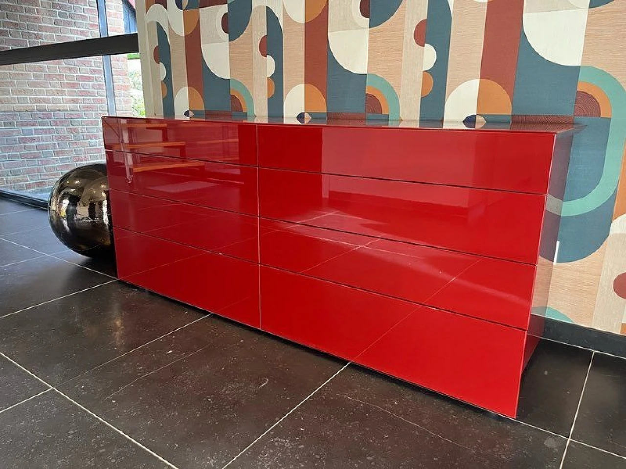 Lacquered red 160-8C Abbinabili chest of drawers by Poliform 2